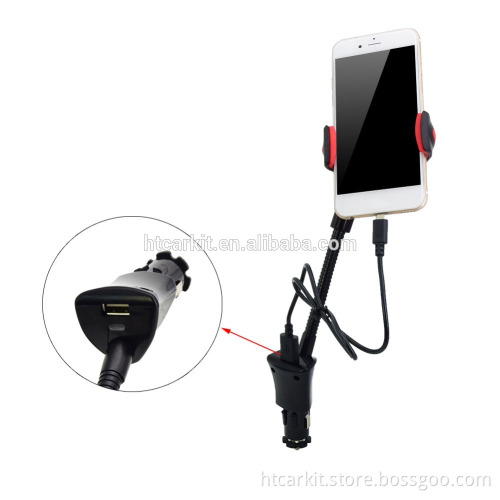 Factory Direct Sales 2016 New Design Car Phone Holder with USB Charger Quick Charging DC5V 1.5A Mount Holder Bracke